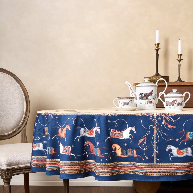 Скатерть овальная "passage"160х220см ,бежевый, 100% хлопок,твил, пропитка Lefard (850-758-41)