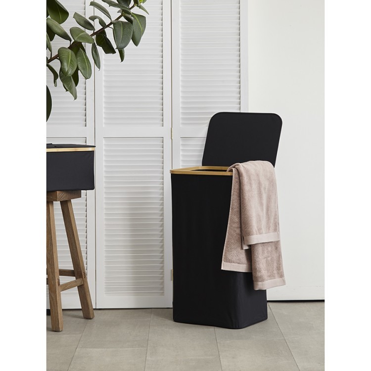 Корзина для белья neat tall, 41х35х74 см, черная (77872)