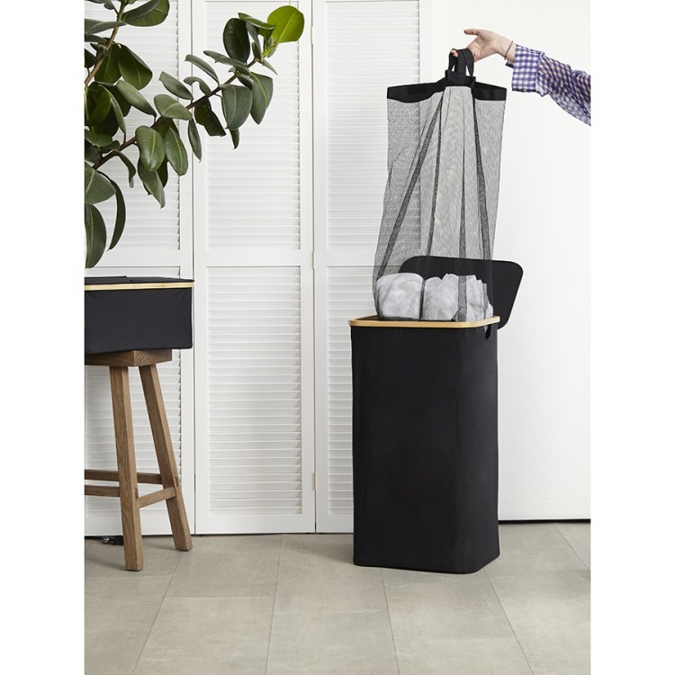 Корзина для белья neat tall, 41х35х74 см, черная (77872)