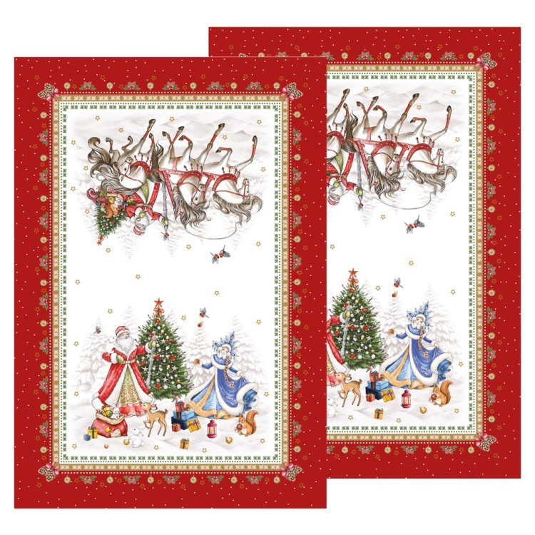 Набор полотенец из 2 шт "с новым годом ",40х60см, 100% хлопок,красный,твил, Lefard (850-763-6)