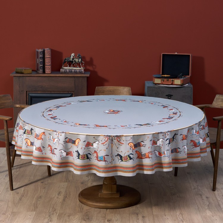 Скатерть круглая  "passage" ,d220см, 100% хлопок,твил c пропиткой, серый Lefard (850-761-26)