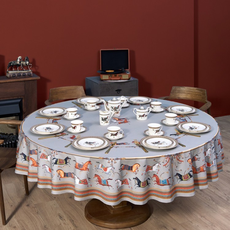 Скатерть круглая  "passage" ,d220см, 100% хлопок,твил c пропиткой, серый Lefard (850-761-26)