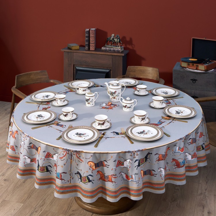 Скатерть круглая  "passage" ,d220см, 100% хлопок,твил c пропиткой, серый Lefard (850-761-26)