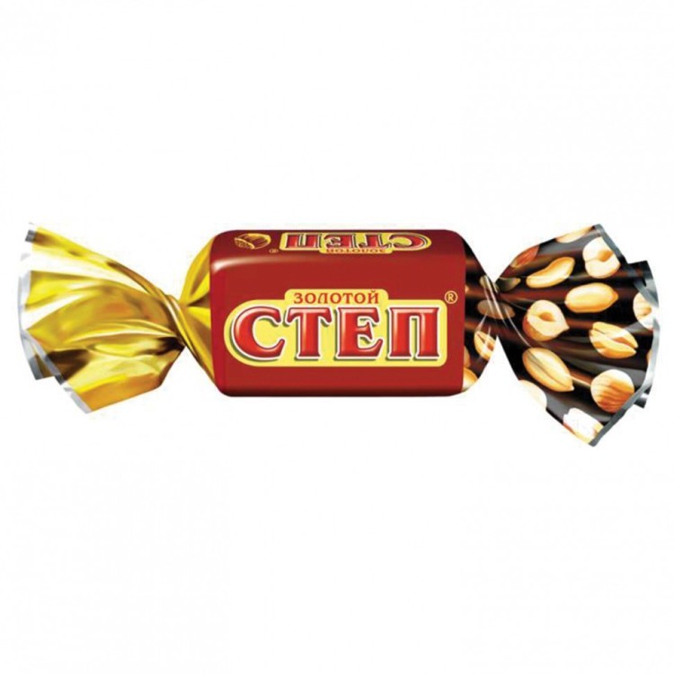Конфеты шоколадные СЛАВЯНКА Золотой Степ с мягкой карамелью и арахисом 1000 г 622585 (1) (96141)