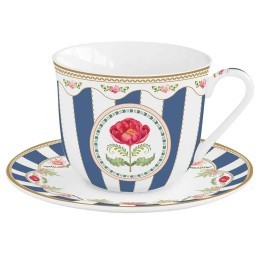 Чашка с блюдцем flowery, 370 мл (80356)