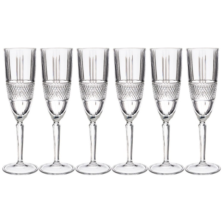 Набор бокалов "brillante" для шампанского из 6 шт 190мл высота=23 см. RCR (305-640)