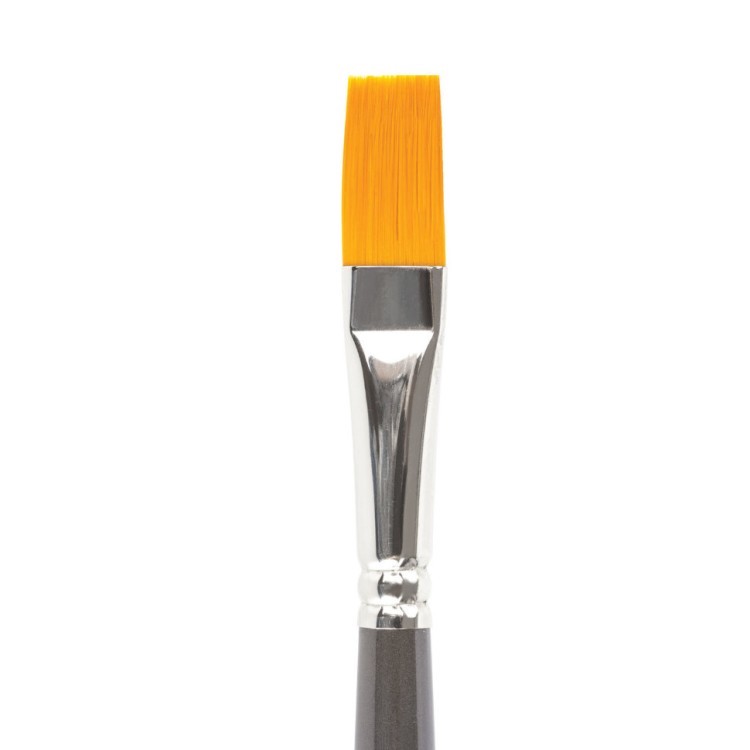 Кисть художественная синтетика жесткая плоская № 12 длинная ручка 200668 (5) (69411)