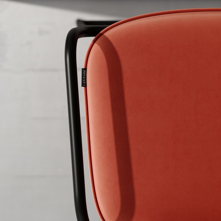 Стул барный ror, 2 frame, велюр, черный/темно-красный (75297) Стул барный ror, 2 frame, велюр, черный/темно-красный (75297)