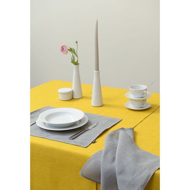 Дорожка на стол из стираного льна горчичного цвета из коллекции essential, 45х150 см (73777)