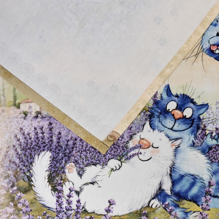 Набор полотенец из 2х шт "синие коты. лаванда",40х60см, 100% хлопок,твил, беж Lefard (850-718-62)