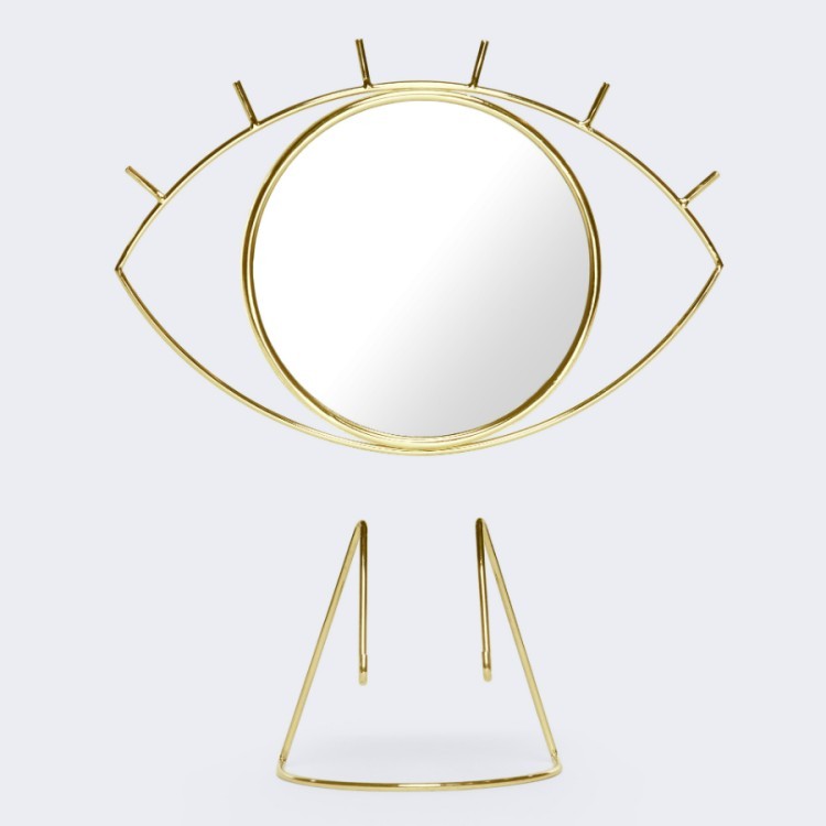 Зеркало настольное cyclops, золотое (62656)