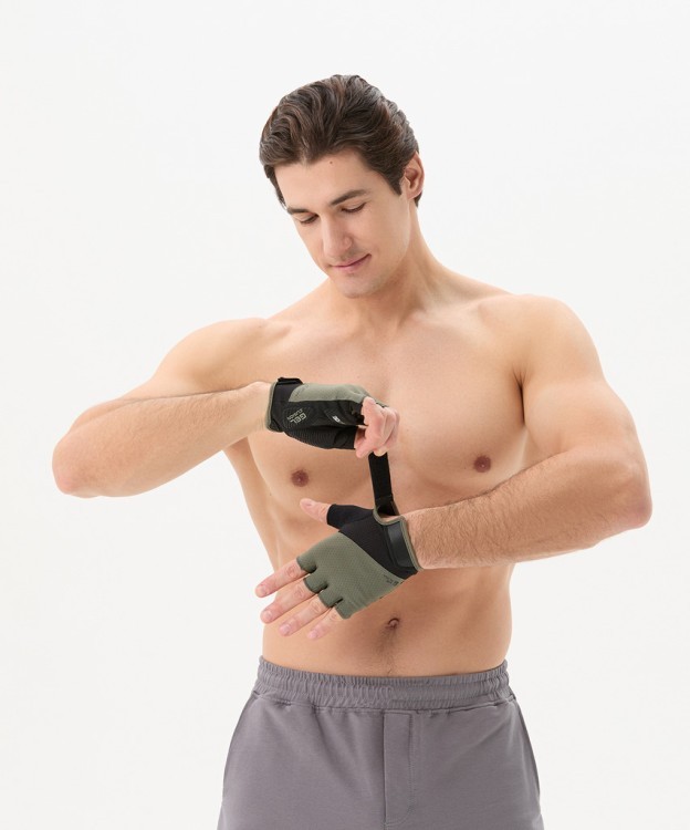 Перчатки для фитнеса Starfit WG-204, черный/хаки (2119246) Перчатки для фитнеса Starfit WG-204, черный/хаки (2119246)