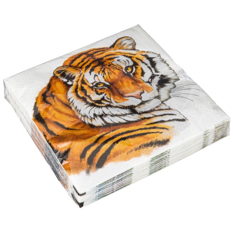 Салфетки бумажные lefard тигр 33*33см, 3слоя, 20шт Lefard (588-028)