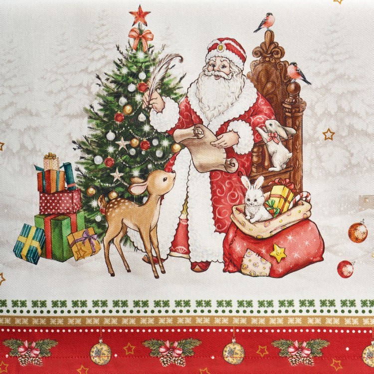 Скатерть "с новым годом" 160х220см ,красный, 100% хлопок,твил пропитка Lefard (850-763-21)