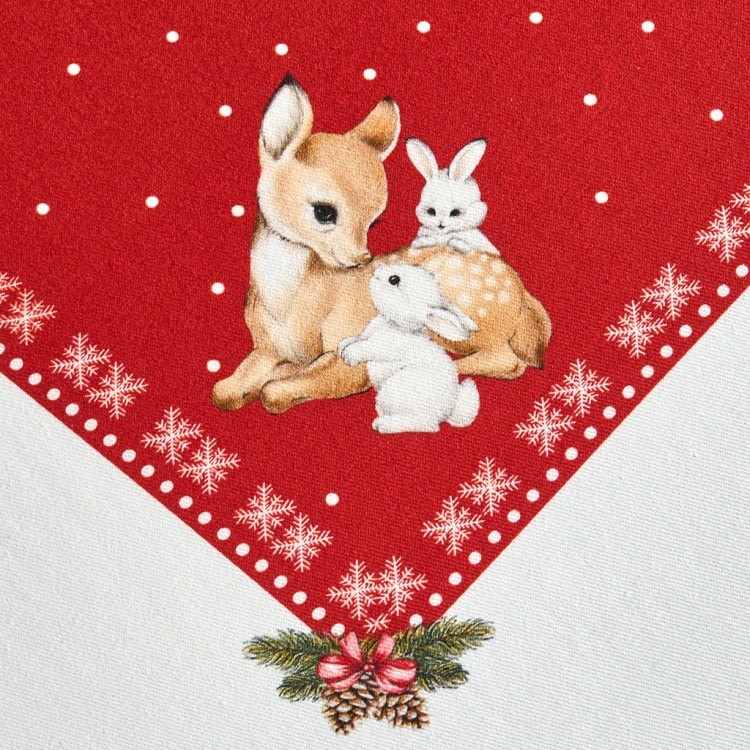 Скатерть "с новым годом" 160х220см ,красный, 100% хлопок,твил пропитка Lefard (850-763-21)