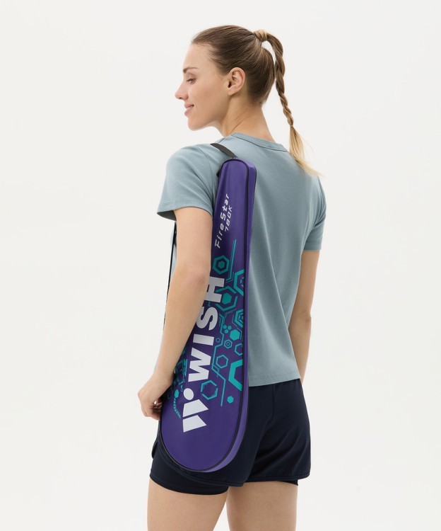 Набор для бадминтона WISH Firestar 780, 2 ракетки, 2 волана, голубой/фиолетовый (1585200)