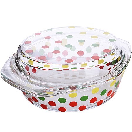 Кастрюля стекло 1,5л с крышкойLR (31037)