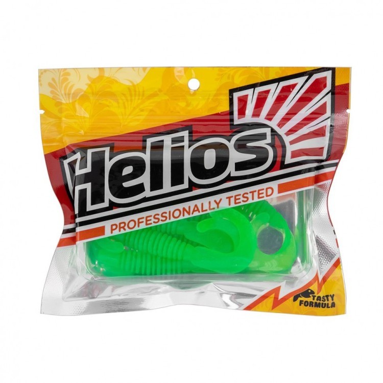 Твистер Helios Din 3,11"/7,9 см, цвет Electric green 6 шт HS-33-007 (78145)