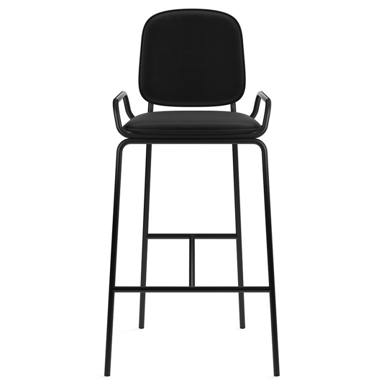 Стул барный ror, 2 frame, велюр, черный/черный (75298) Стул барный ror, 2 frame, велюр, черный/черный (75298)