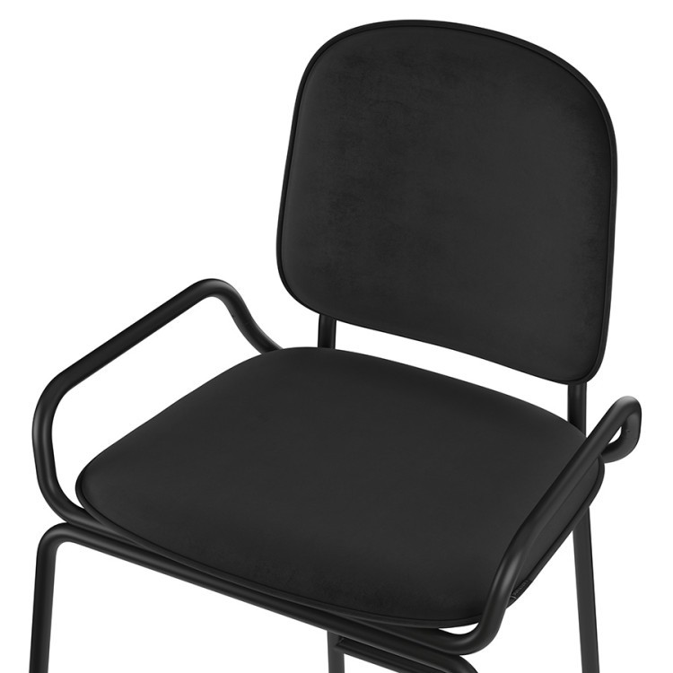 Стул барный ror, 2 frame, велюр, черный/черный (75298) Стул барный ror, 2 frame, велюр, черный/черный (75298)