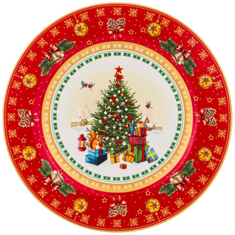 Тарелка закусочная lefard "елка" 20,5 см красная Lefard (85-1604)