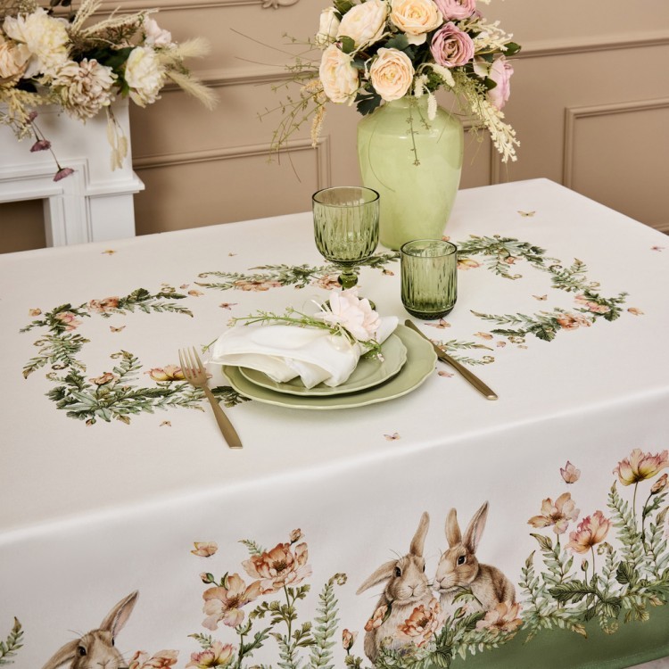 Скатерть"sense" 140х180см,зеленый ,100%хлопок, твил с пропиткой Lefard (850-753-2)