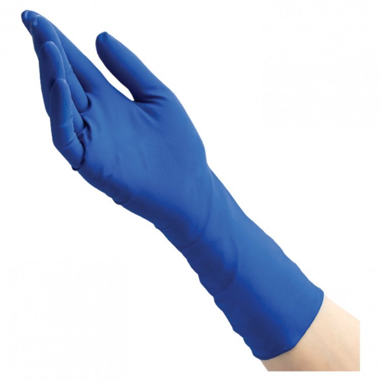 Перчатки латексные смотр 25 пар 50 шт размер M средний синие BENOVY High Risk 630994 (1) (95260)
