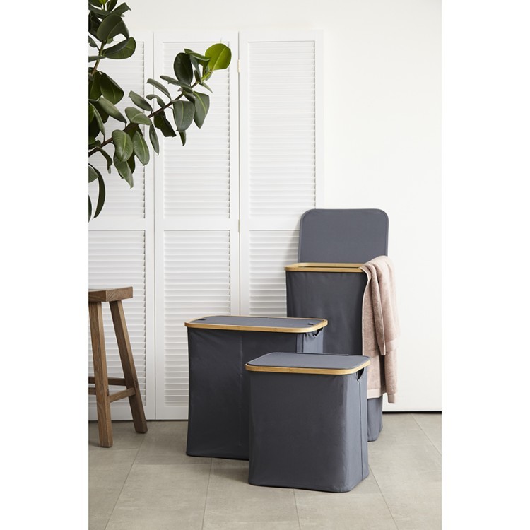 Корзина для белья с двумя отделениями neat twin, 53,5х33х53 см, серая (77874)