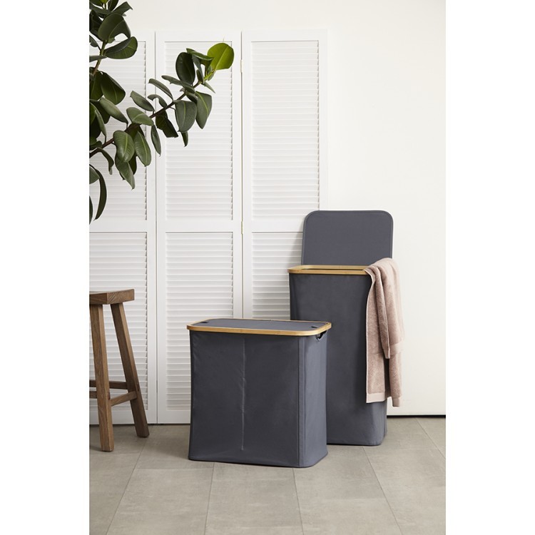 Корзина для белья с двумя отделениями neat twin, 53,5х33х53 см, серая (77874)