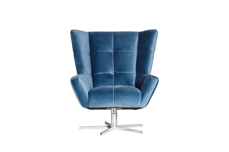 Кресло вращающееся велюр синий 90*87*100см (TT-00001403)