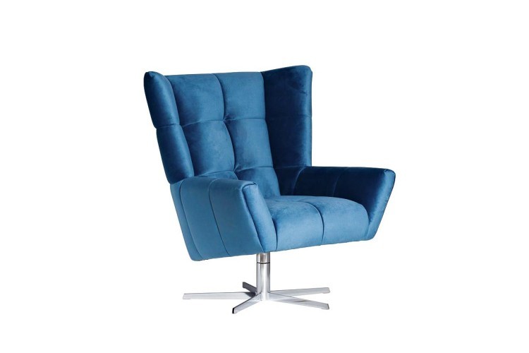 Кресло вращающееся велюр синий 90*87*100см (TT-00001403)