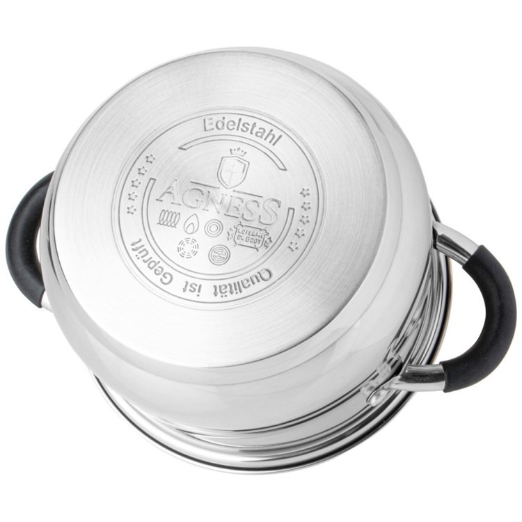 Набор кастрюль agness со стекл.крышками 6пр.1,7/3,5/5,5 л. размер 16x9,5/20x12.5/ 24x13.5 см Agness (937-513) Набор кастрюль agness со стекл.крышками 6пр.1,7/3,5/5,5 л. размер 16x9,5/20x12.5/ 24x13.5 см Agness (937-513)