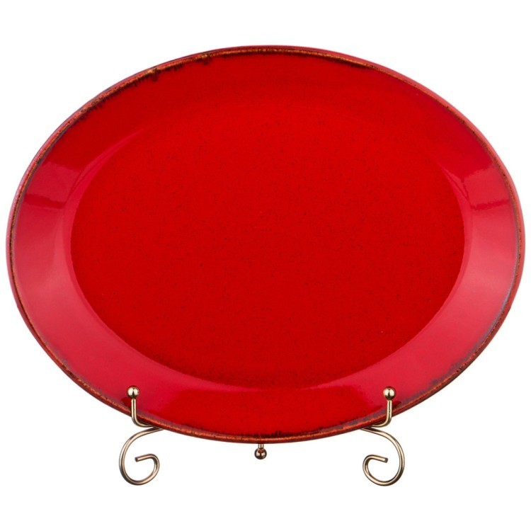 Тарелка seasons 30*23,5 см овальная цвет красный Porland (664-190)