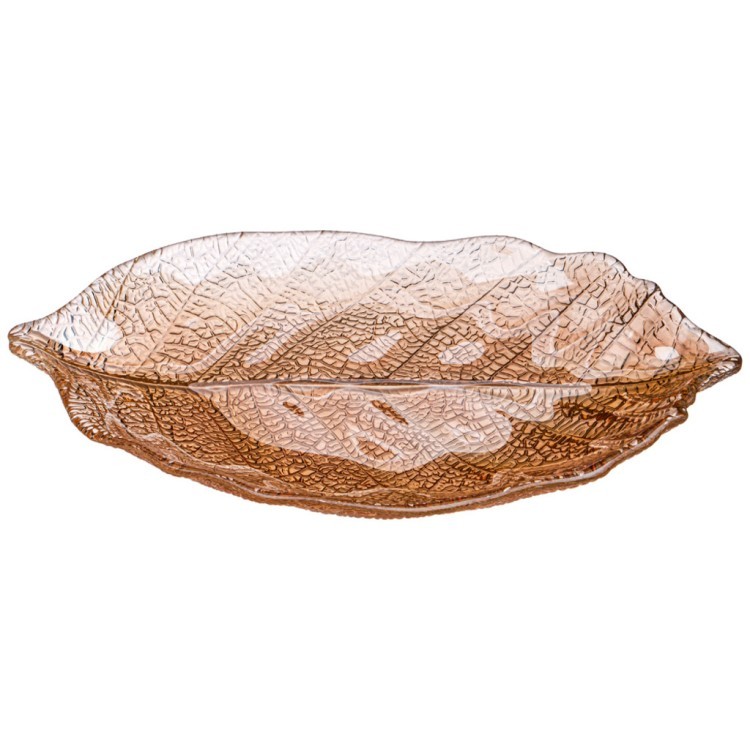 Блюдо "luster leaf" amber 37см без упаковки (мал 4шт) АКСАМ (339-111)