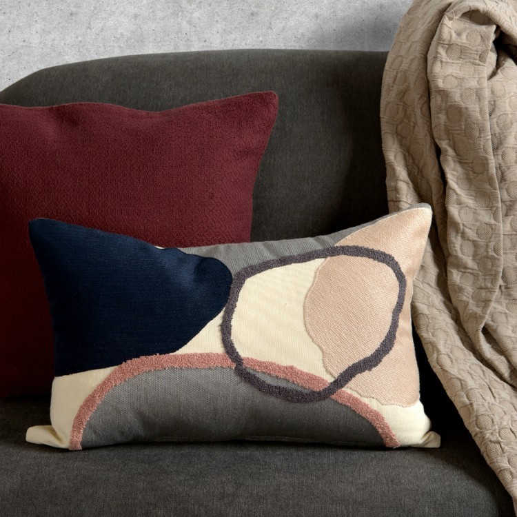 Подушка декоративная из хлопка фактурного плетения бордового цвета из коллекции essential, 45х45 см (66021)