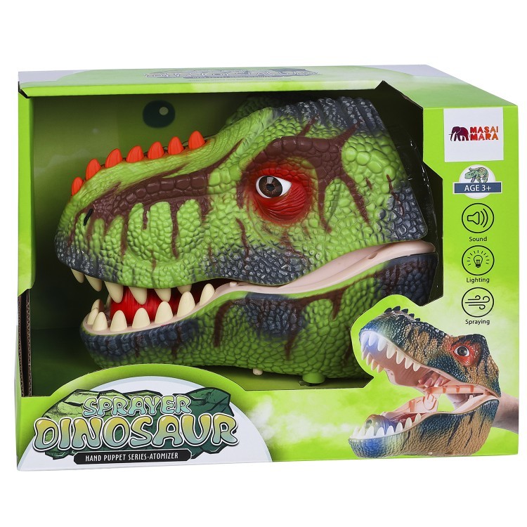 Тираннозавр (Тирекс) серии "Мир динозавров" - Игрушка на руку, парогенератор, зеленый (MM219-365)