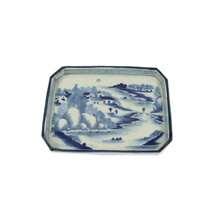 Поднос RZAJ13, фарфор, blue/white, ROOMERS TABLEWARE