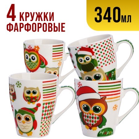 Набор кружкек 4шт/упак 340мл LR (24447-Н1)