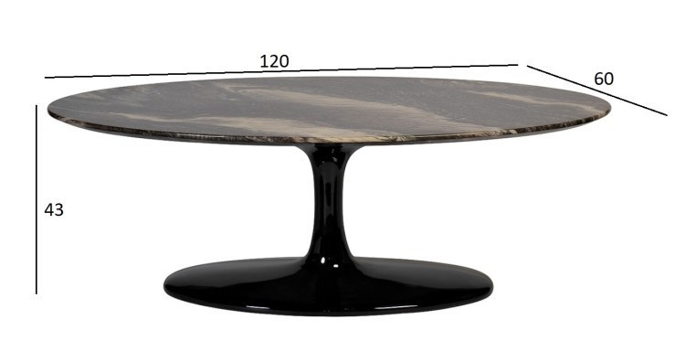 Стол журнальный овальный Cippolo 120*60*43см (TT-00008704)