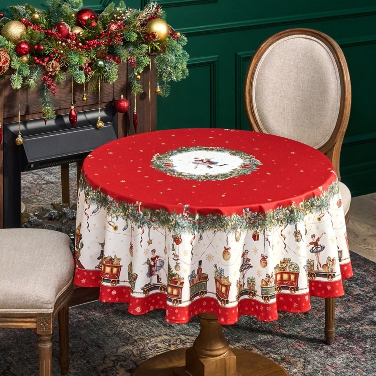 Скатерть круглая  "щелкунчик" ,150см , красный ,100% хлопок , твил Lefard (850-762-24)