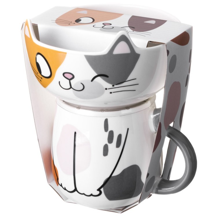 Набор для завтрака lefard "cat", 2 пр.: салатник 500мл, кружка 450мл Lefard (260-1081)