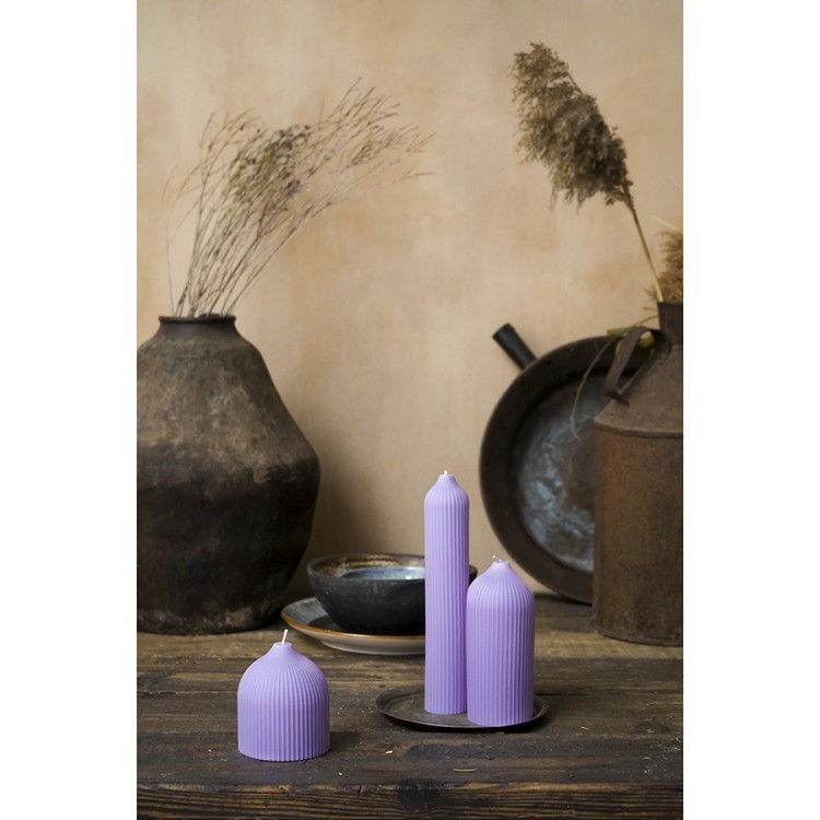 Свеча декоративная цвета лаванды из коллекции edge, 25,5см (75055)