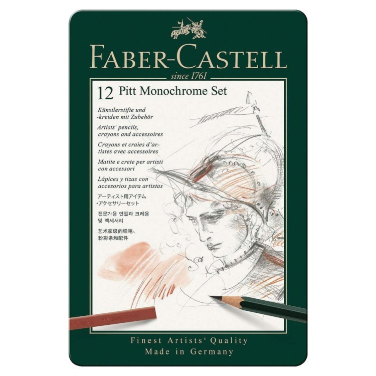 Набор художественный Faber Castell Pitt Monochrome 12 предметов в коробке 112975 (64994)