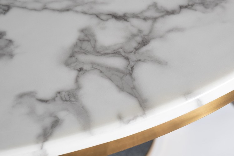 Стол обеденный иск.мрам Bianca Luna/черн.мет d120*75 (TT-00005997)