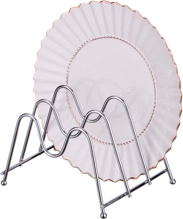 Подставка для тарелок на 3 шт. 21*15 см. высота=14 см. цвет - серебро. без упаковки Lefard (244-108)