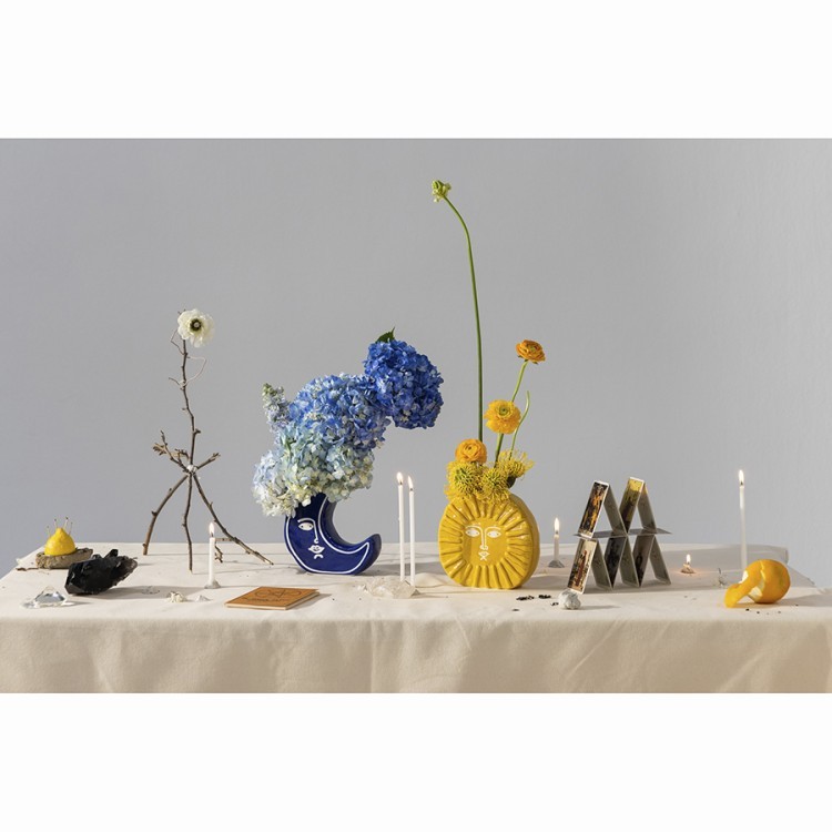 Ваза для цветов moon, 18 см, синяя (75718)