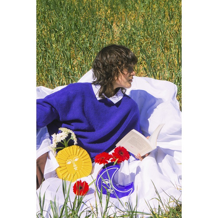 Ваза для цветов moon, 18 см, синяя (75718)