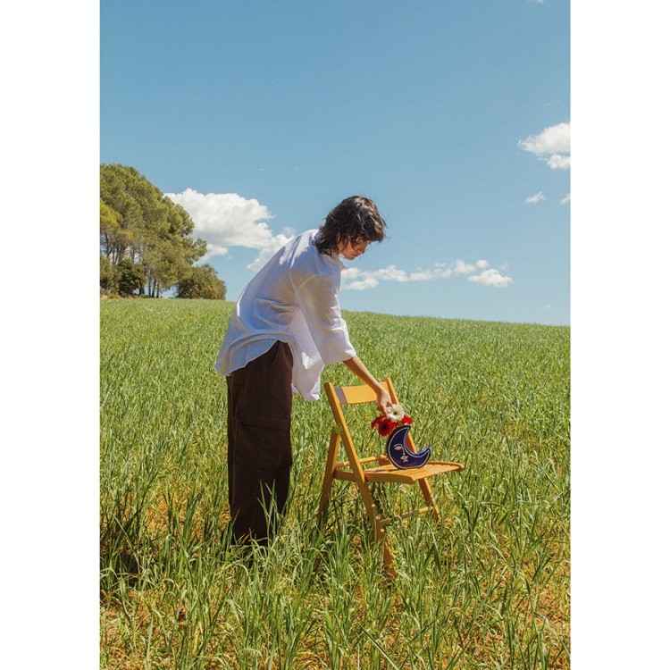 Ваза для цветов moon, 18 см, синяя (75718)