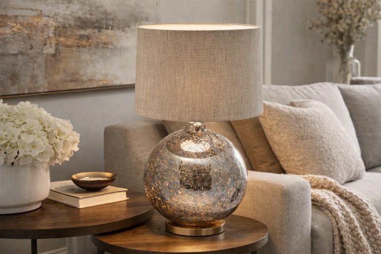 Лампа настольная плафон бежевый d42*h73см (TT-00012413)