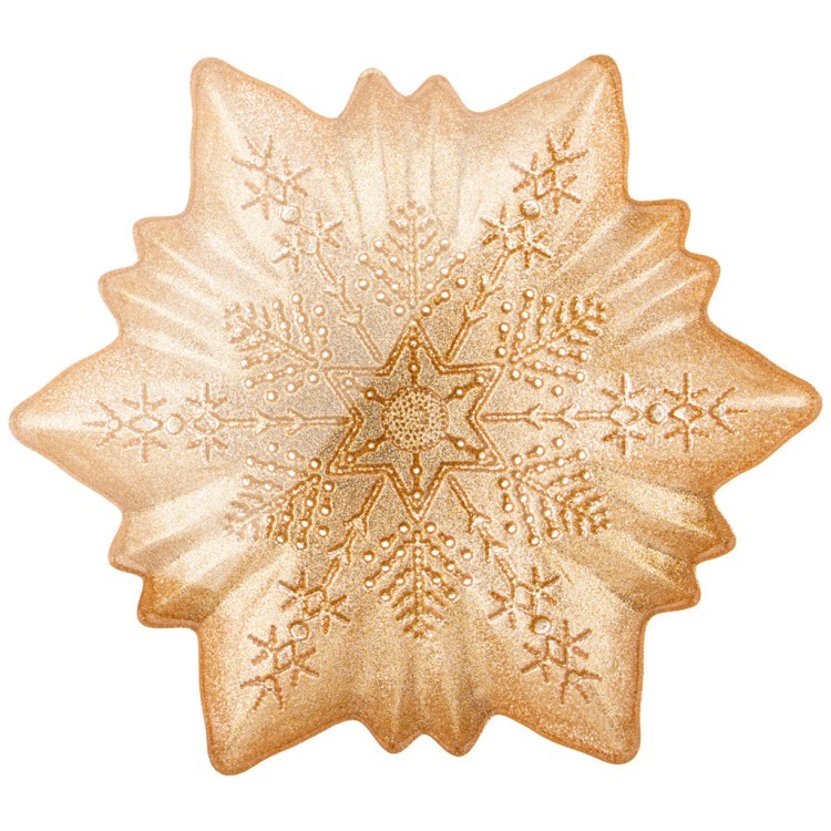 Блюдо "snow cristal" gold  26см АКСАМ (339-283)